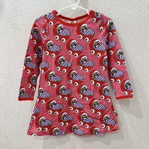 NWT Smafolk Pink Baby Carriages Long Sleeve Dress